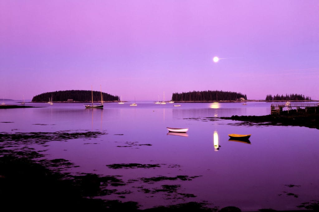 Tenants Harbor Maine moonrise